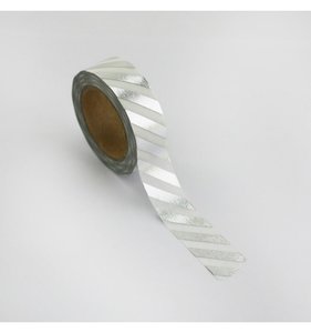 Washi Tape Silver Foil Stripes