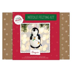 Simply Make Needle Felting Kit Penguin with Fairy Lights